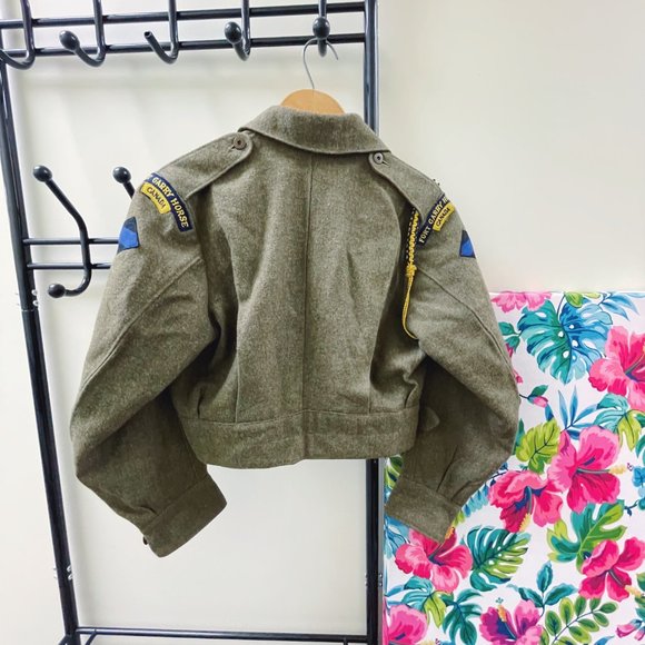 Vintage Military Wool Crop Jacket 1944 Fort Garry Horse (Size 5/XS-S) - Picture 7 of 8